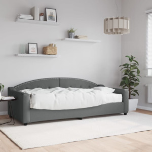 Sofá cama con colchón tela gris oscuro 90x200 cm D