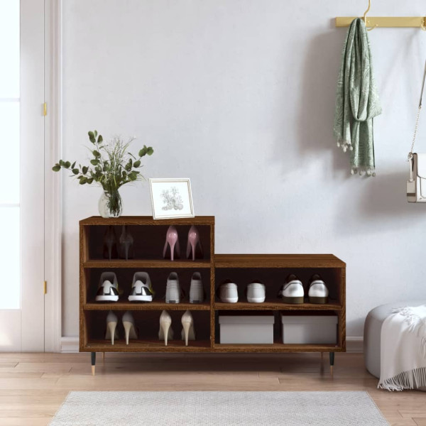 Mobiliário calçado madeira contraplacada carvalho marrom 102x36x60 cm D