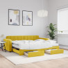 Maison Exclusive Sofá cama nido con cajones terciopelo amarillo 90x200 cm
