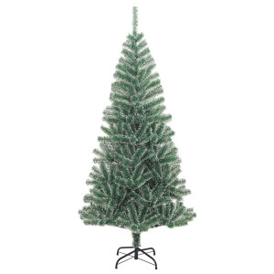 Árbol de Navidad artificial verde con nieve 210 cm D