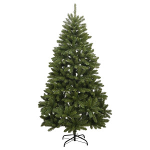 Árbol de Navidad artificial con bisagras y soporte verde 120 cm D