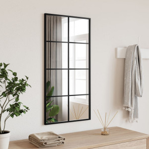 Espejo de pared rectangular de hierro negro 40x80 cm D