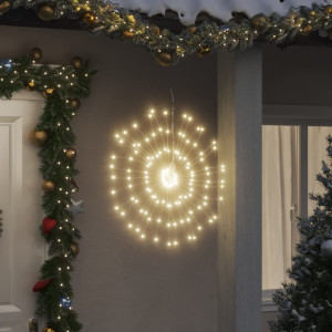 Luzes de Natal de estrelas 2 uds 140 LED branco quente 17 cm D