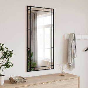 Espejo de pared rectangular de hierro negro 50x100 cm D