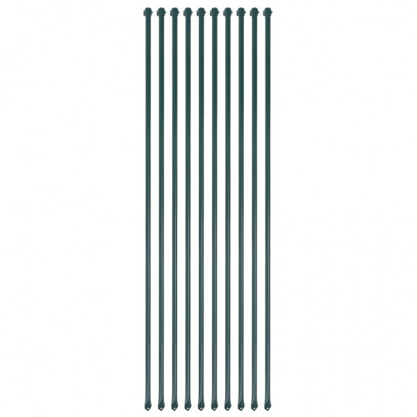 Postes de jardim 10 unidades 1,5 m metal verde D