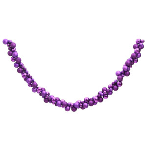 Corona de bolas de Navidad poliestireno morado 175 cm D