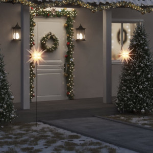 Lámpara de Navidad LED y estaca de tierra plegable blanca 57 cm D