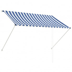 Toldo retráctil 200x150 cm azul y blanco D