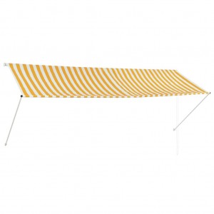 Toldo retráctil 350x150 cm amarillo y blanco D