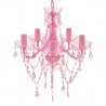 Lustre rosa com 5 bulbos 1