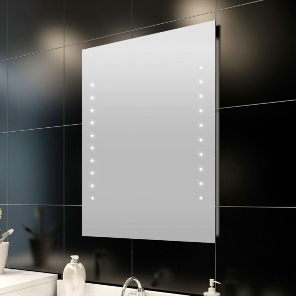 Espejo de pared con luces LED 60x80 cm D