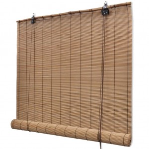Persianas enrollables de bambú marrón 100x160 cm D