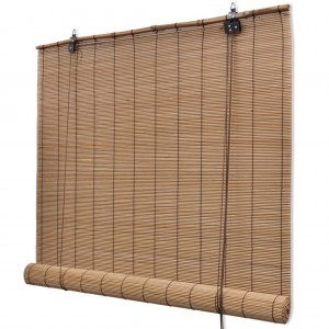 Persianas enrollables de bambú marrón 120x220 cm D