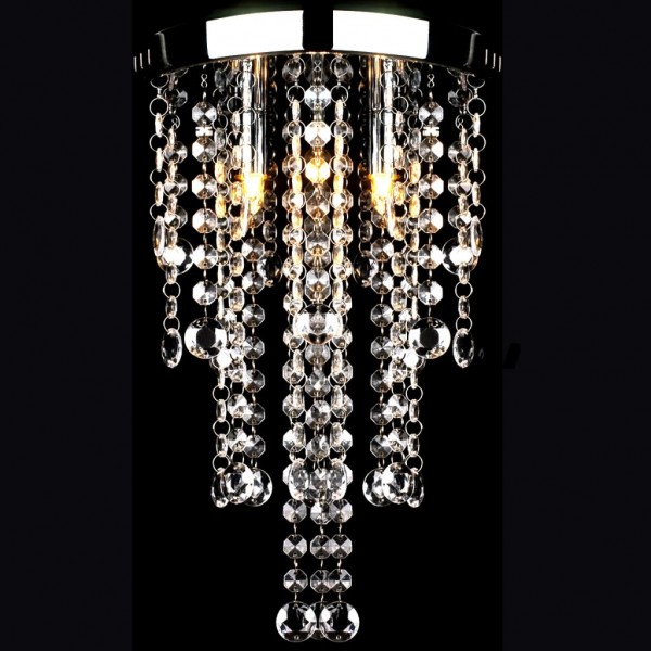 Lâmpada branca pendente de metal com ornamentos de vidro D