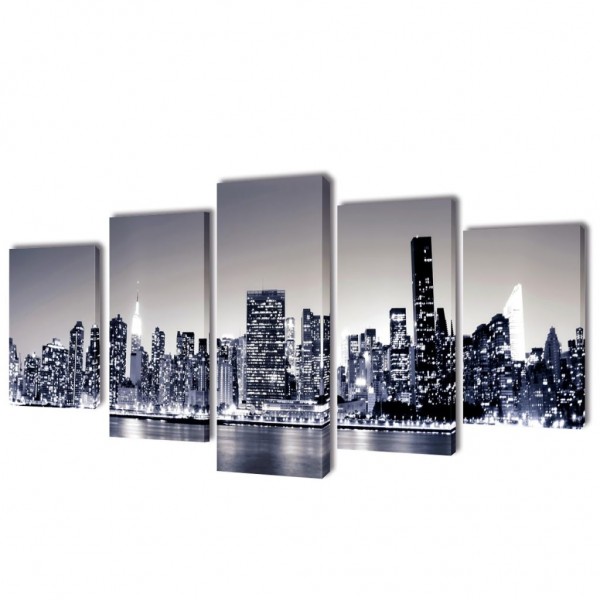 Set decorativo de lienzos para pared perfil Nueva York 200 x 100 cm D