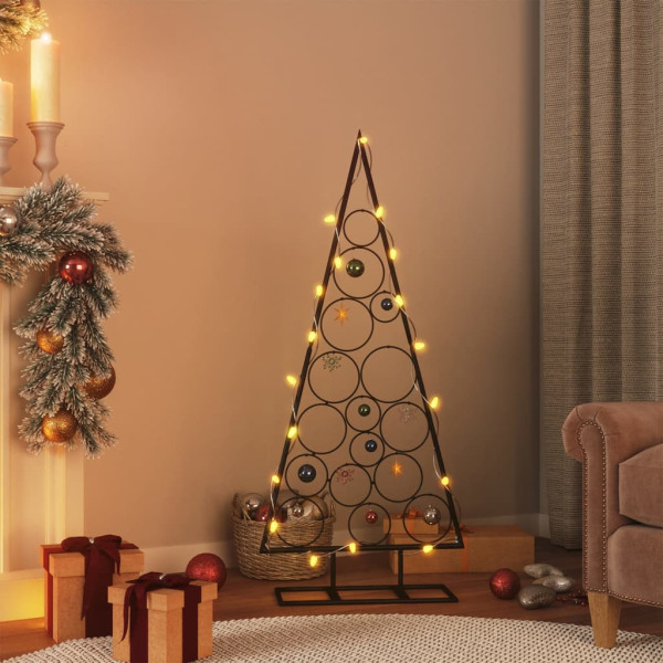 Árbol de Navidad para decoración metal negro 125 cm D