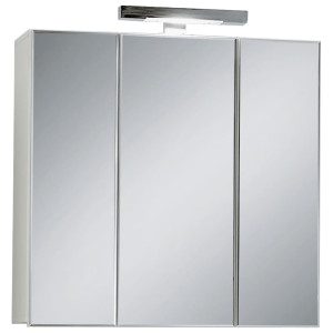 FMD Armário de banho com espelho branco 70x19x67.6 cm D