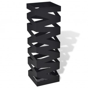 Parapeito quadrado suporte para bastões de aço preto 48,5 cm D