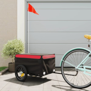Remolque de carga para bicicleta hierro negro y rojo 30 kg D