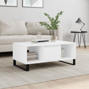 Mesa de centro madera contrachapada blanco 90x50x36.5 cm D