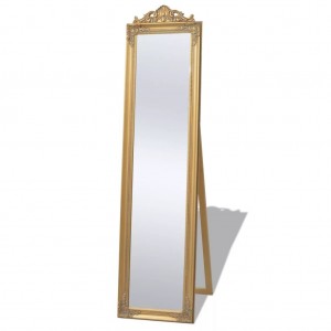 Espejo de pie estilo barroco dorado 160x40 cm D