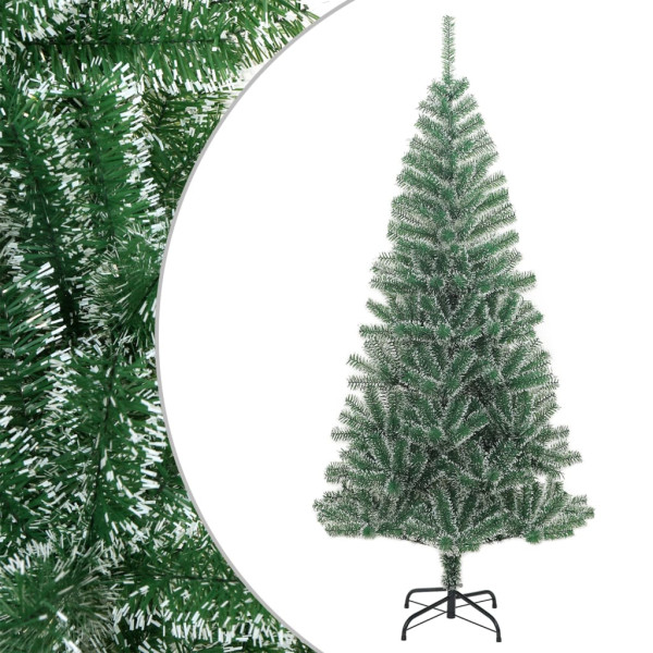 Árbol de Navidad artificial verde con nieve 150 cm D