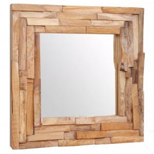 Espejo decorativo de teca 60x60 cm cuadrado D