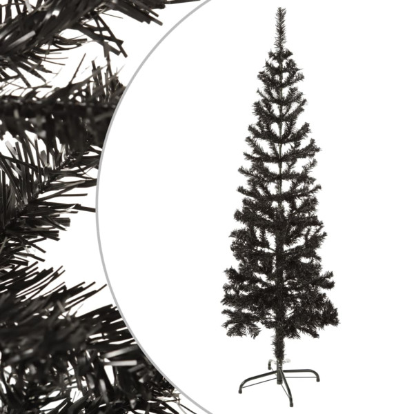 Árbol de Navidad delgado negro 150 cm D