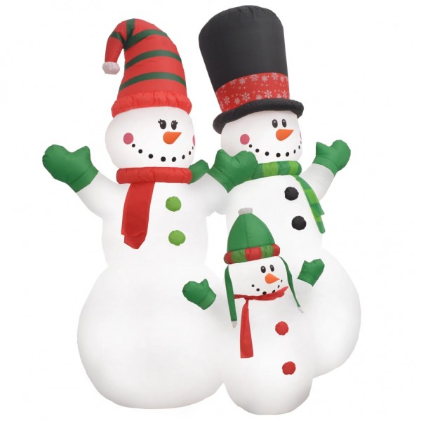 Familia de muñecos de nieve inflable Navidad LED IP44 240 cm D