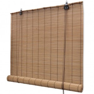 Persiana enrollable de bambú marrón 150x160 cm D