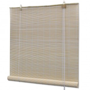 Persiana enrollable de bambú color natural 150x160 cm D