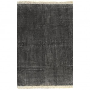 Alfombra de algodón Kilim 120x230 cm gris antracita D