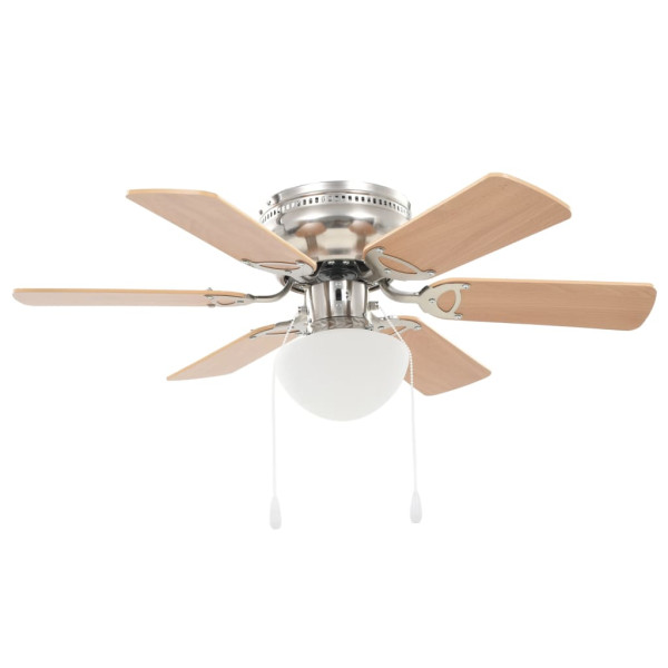 Ventilador de techo adornado con lámpara 82 cm marrón claro D