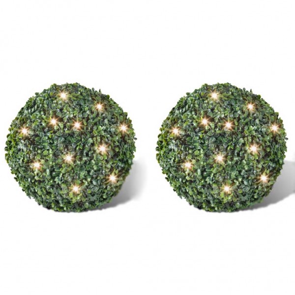 Hoja Artificial Bola de poda 35 cm Con cuerda de LED solar 2 piezas D