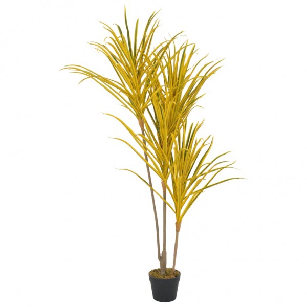 Planta artificial drácena con macetero 125 cm amarilla D