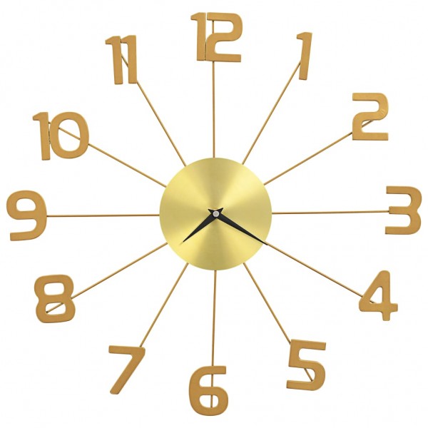 Reloj de pared de metal dorado 50 cm D