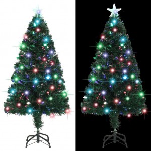 Árbol de Navidad con luces y soporte fibra óptica 120 cm D