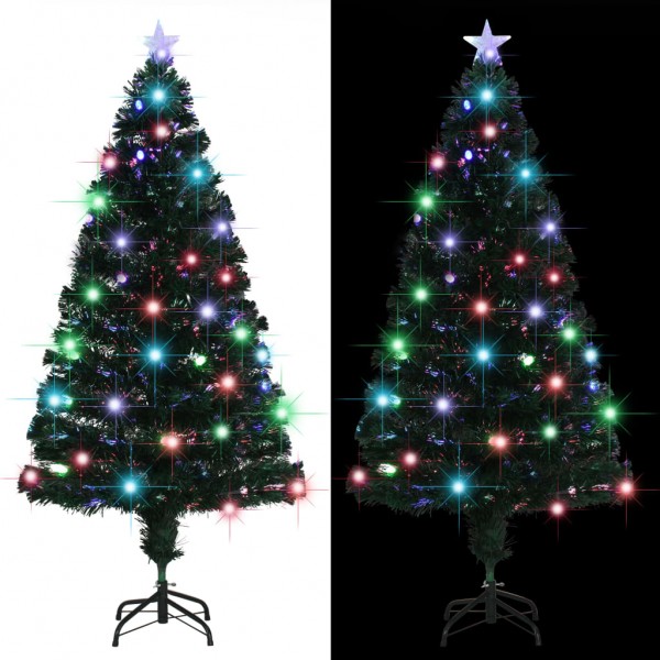 Árbol de Navidad artificial con soporte/LED 150 cm fibra óptica D