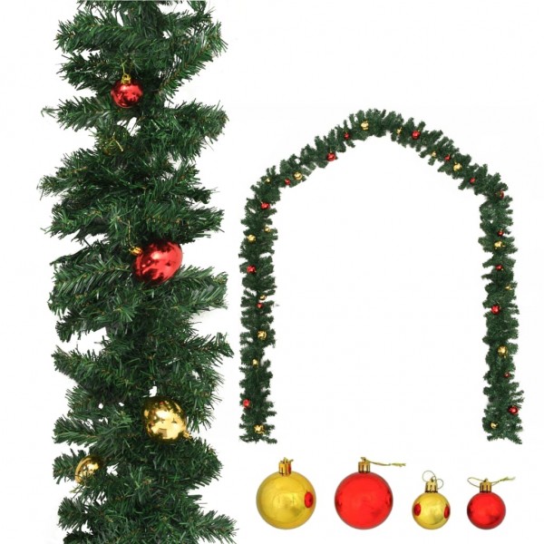 Guirnalda de Navidad decorada con bolas 20 m D