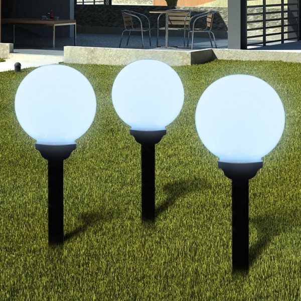 Lámparas de camino de jardín 3 uds LED 20 cm con pincho D