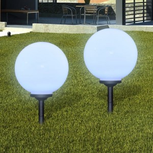 Lámparas de camino de jardín 2 uds LED 30 cm con pincho D
