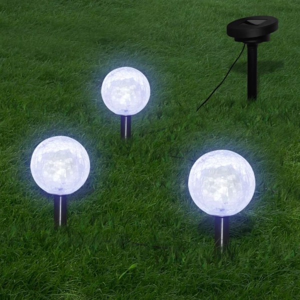 Lâmpadas de bola de jardim âncoras LED e painéis solares 3 pcs D