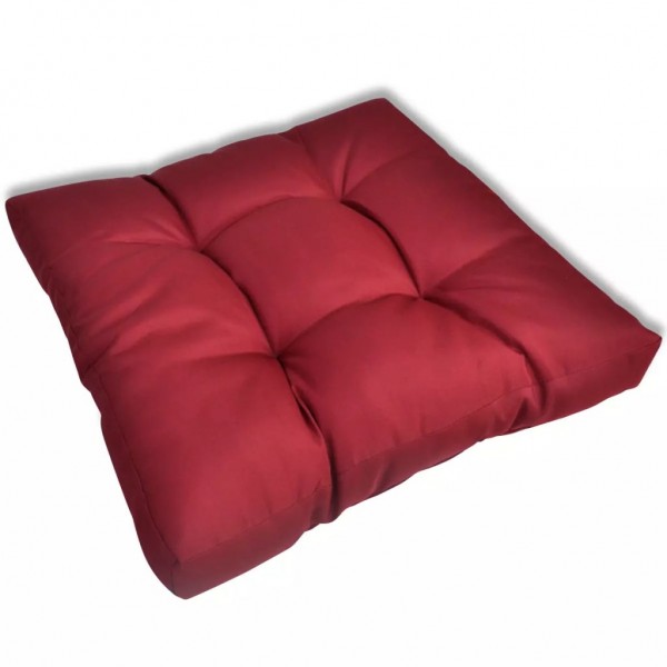 Cojín de asiento tapizado rojo tinto 60x60x10 cm D
