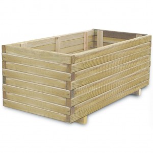 Arriate rectangular de madera 100x50x40 cm D