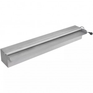 Fuente cascada rectangular LED para piscina acero inoxidable 60 cm H