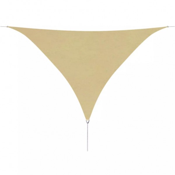 Toldo de vela triangular de tecido Oxford Beige 3.6x3.6x3.6 m D