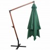 Sombrilla colgante con palo de madera 300x300 cm verde 4
