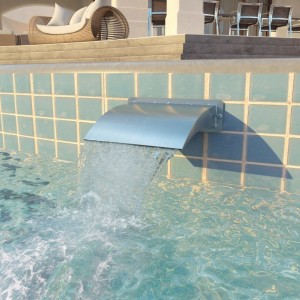 Fuente de piscina de acero inoxidable plateada 30x9x26 cm D