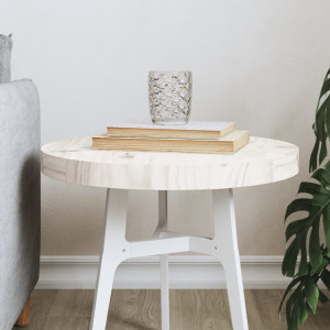 Tablero de mesa redondo madera maciza de pino blanco Ø40x3 cm D