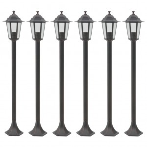 Lanternas de jardim de alumínio de bronze E27 110 cm 6 unidades D
